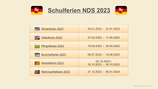 Schulferien NDS 2023 [upl. by Mohandis]