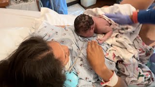 UNMEDICATED INDUCED BIRTH VLOG  RAW amp REAL LABOR amp DELIVERY BABY 3 [upl. by Eniamerej]