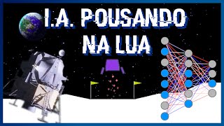 IA Aprende a POUSAR NAVE na LUA Neuroevolução [upl. by Inilam]