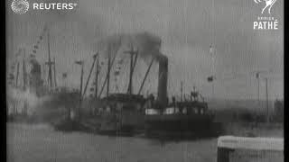 BUSINESS Opening of Bromborough Dock on the Mersey by President of the Board of Trade 1931 [upl. by Eceinaj]