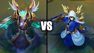 Dragonmancer Kassadin vs Cosmic Reaver Kassadin Skins Comparison League of Legends [upl. by Bang]