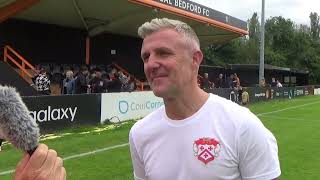 Postmatch interview Real Bedford 22 Kettering Town 13072024 Preseason friendly [upl. by Atirahs]