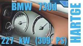 BMW 730d F01 Test Drive with HARTGE Engine Upgrade 80  200 kmh [upl. by Arretal701]