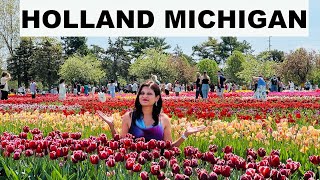 Michigan One Day in HollandMI  Travel Vlog  Best Tulip Festival in Holland Michigan Hindi Vlog [upl. by Landa]