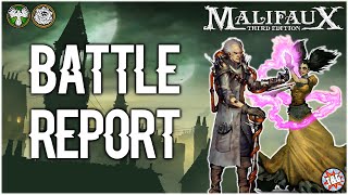 Malifaux Battle Report Outcasts vs Resurrectionists [upl. by Eclud]