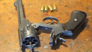 Webley Revolver cal 455  45 ACP case conversion [upl. by Ahsienot]