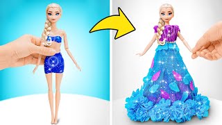 Cómo hacer un hermoso vestido de Elsa con arcilla y papel ❄️💃🏼 Manualidades fáciles [upl. by Hollingsworth]