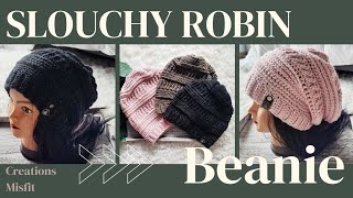 Slouchy Robin Beanie  Crochet Tutorial [upl. by Madden]