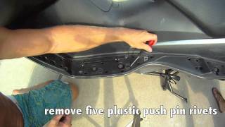 0306 Suzuki Burgman 400  Left Side Leg Shield Cover Removal  MicBergsma [upl. by Nelehyram]