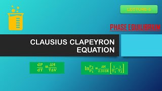 Derivation of Clausius Clapeyron Equation  Phase Equilibrium Lecture 5 [upl. by Rhoads260]