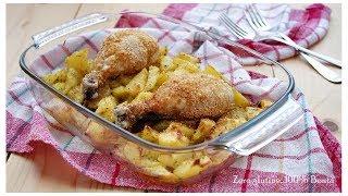 Fusi di pollo al forno con patate  croccanti e gustosi [upl. by Knight265]