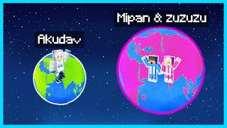 MIPAN amp ZUZUZU BUAT BULAN BESAR VS BULAN KECIL AKUDAV DI LUAR ANGKASA MINECRAFT BULAN MISKIN amp KAYA [upl. by Anerroc]