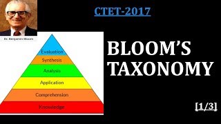 Blooms Taxonomy of cognition  Child Development and Pedagogy  CTET2017 [upl. by Nednarb536]