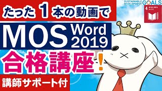 MOS資格対策Word2019講座一般レベルMOSExcel2019講座 SDGs4質の高い教育をみんなにmos資格レポート書き方大学Wordワードパソコンパソコン初心者 [upl. by Warford]