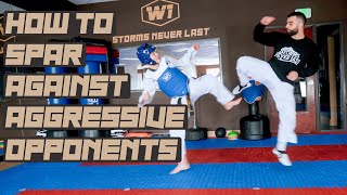 How to Spar Against an Aggressive Opponent  Taekwondo Sparring Tips [upl. by Derayne682]