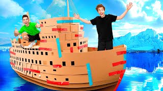 Giant CARDBOARD BOAT Challenge [upl. by Ribble]