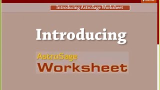 Introducing AstroSage Worksheet  next generation astrology software [upl. by Barn]