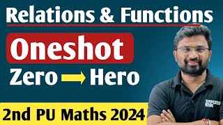 Relations and Functions Oneshot  All Important Questions with Answers  2nd PUC Mathematics 2024 [upl. by Adyeren]