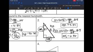 Lesson 21 day 1 SOHCAHTOA Review [upl. by Samaj]