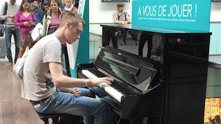 Passenger Impressively Plays Piano at Train Terminal in Paris HD 60fps [upl. by Strephon]