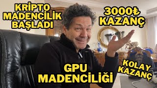 KRİPTO MADENCİLİK BAŞLADI NEKADAR PARA KAZANDIRIREKRAN KARTI MADENCİLİK BİTCOİN ETHEREUM KRİPTO [upl. by Imre824]