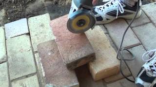 How to Easily Cut Bricks With a Portable Angle Grinder [upl. by Ahsemaj]