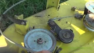 John Deere LA110  42 inch Deck Belt  RoutingInstallation [upl. by Ennaus]