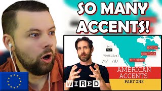 European Reacts Accent Expert Gives a Tour of US Accents [upl. by Baptiste487]