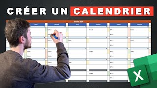 Créer un Calendrier Automatique et Dynamique sur Excel [upl. by Lib]