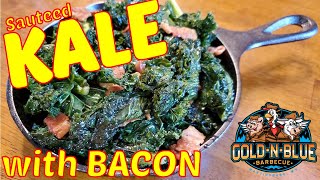 Super Simple Sauteed Kale with BACON Recipe [upl. by Lihkin227]