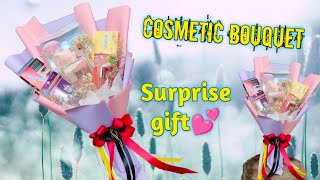 Cosmetic bouquet  Surprise bouquet  how to make a simple beautiful cosmetic bouquet [upl. by Aralomo140]