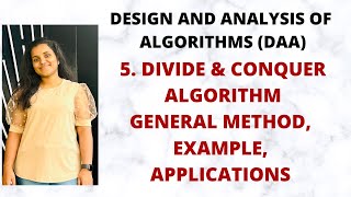 Divide and Conquer Algorithm  General Method Lec5DAA [upl. by Eshman]