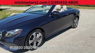 Luxury Defined Low Mileage 2020 Mercedes Benz E450 4Matic at Mint Motors  Convertibles Galore [upl. by Jodi]