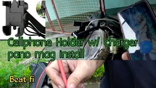 Cellphone Holder w Charger pano mag install sa Honda beat fi [upl. by Gustavus]