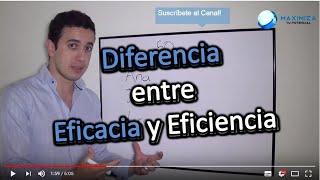 Diferencia entre eficacia y eficiencia  Ejemplo sencillo [upl. by Tersina]