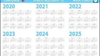 20202025 Calendar Month of the Year for the year history calendars [upl. by Niamjneb]