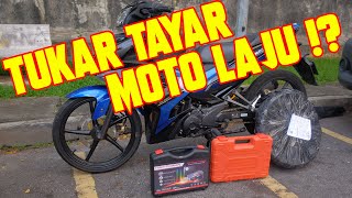 Cara Tukar Tayar Motor Sendiri  Y15R  Tak ‘Susah’ Pon [upl. by Seligman]