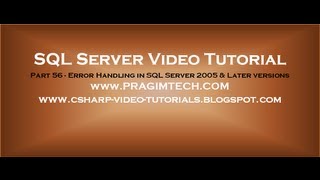 Error handling in sql server Part 56 [upl. by Ebeneser]