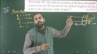 Ex45 of RAY OPTICS based on lens maker formula from SL ARORA RAYOPTICSNUMERICALS [upl. by Kcub513]