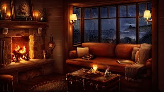 Cozy Cottage by the Sea Ambience with Rain amp Fireplace Sounds for Sleeping Reading amp Relaxation [upl. by Ezzo]