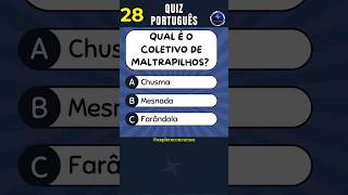 📘 QUIZ DE PORTUGUÊS Nº 28  COLETIVO SINÔNIMO ANTÔNIMO shorts concurso português quiz [upl. by Ethelda204]