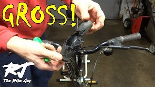 Replacing The Nastiest Grossest Mountain Bike Handlebar Grips I Have Ever Seen [upl. by Demeyer]