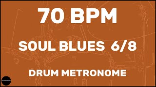 Soul Blues 68  Drum Metronome Loop  70 BPM [upl. by Jannery]