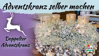 Adventskranz 2023  doppelter Adventskranz selber machen  Stacheldrahtpflanzen Kranz  Adventsdeko [upl. by Sapphire]