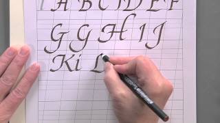 Calligraphy for Beginners  Swash Capital Italic Alphabet Tutorial wJoanne Fink [upl. by Leryt]