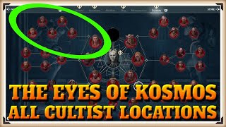 Assassins Creed Odyssey All EYES OF KOSMOS Cultist Locations  One Head Down Trophy  Achievement [upl. by Aerol]