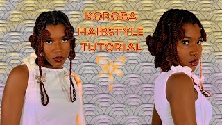 African Koroba hairstyle tutorial  Short natural hair [upl. by Miksen]