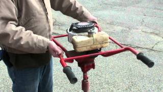 Earthquake 3hp auger  2 man post hole digger start up video [upl. by Irby]