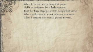 Sonnet 15 When I consider every thing that grows [upl. by Melamed]