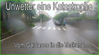 2 Vespatour 🛵 Unwetter eine einzige Katastrophe vom Gardasee in die Toskana ⛈️⛈️ [upl. by Eseuqcaj]